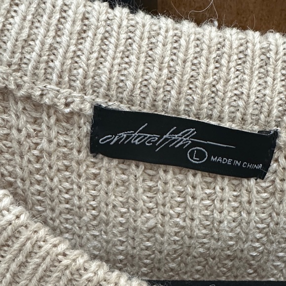 Women's Cream Sweater with Ruffle Detail - Picture 2 of 2